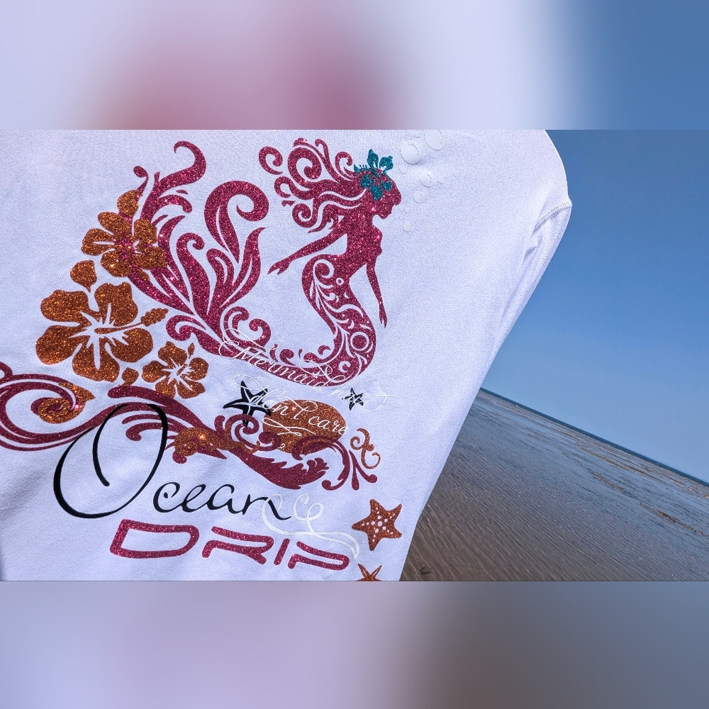 ACX Ocean Drip Glitter Mermaid Athletic Jacket LG